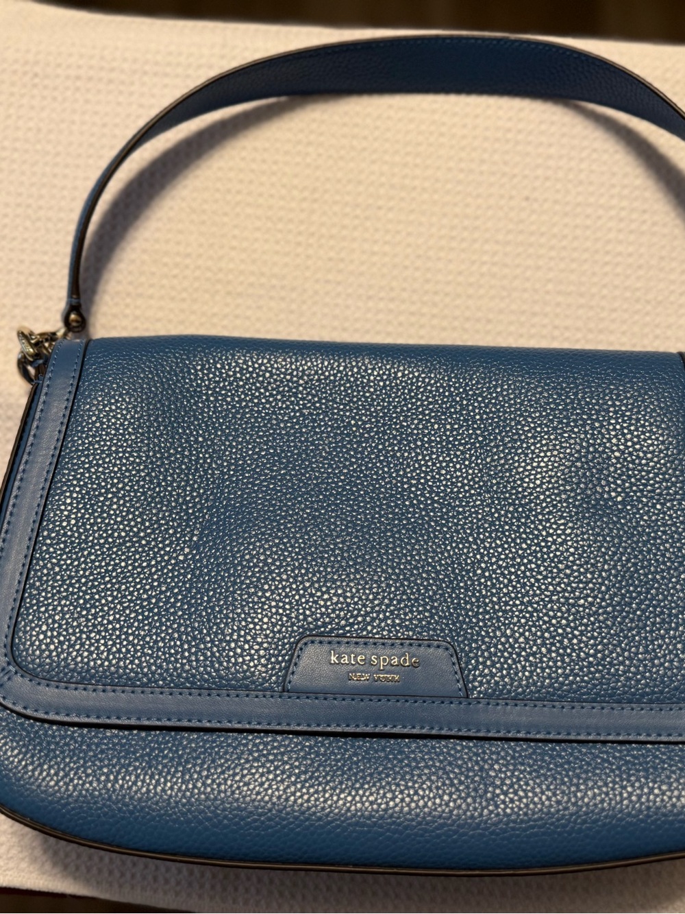 kate spade Blue Pebbled Leather Top-Handle Shoulder Bag